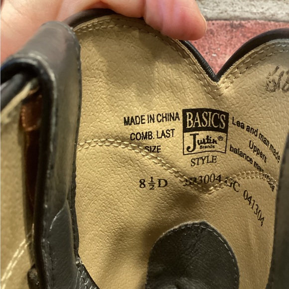 Justin Basics Men’s Classic Western Roper cowboy boots size 8.5 - Picture 4 of 6